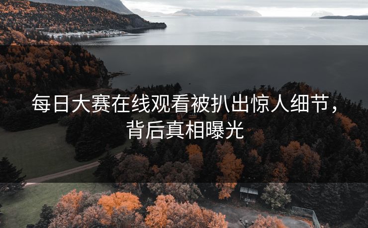 每日大赛在线观看被扒出惊人细节，背后真相曝光