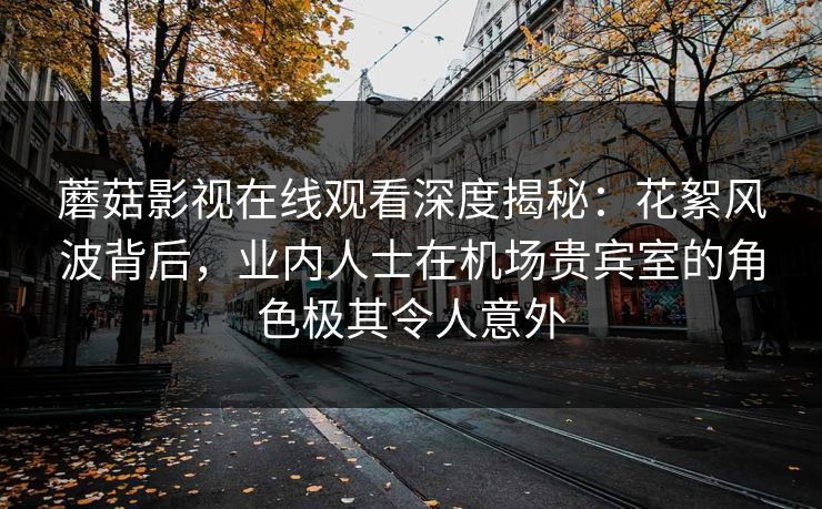蘑菇影视在线观看深度揭秘：花絮风波背后，业内人士在机场贵宾室的角色极其令人意外