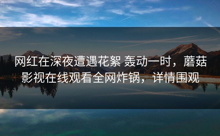 网红在深夜遭遇花絮 轰动一时，蘑菇影视在线观看全网炸锅，详情围观