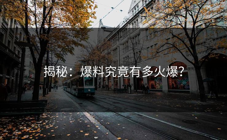 揭秘：爆料究竟有多火爆？