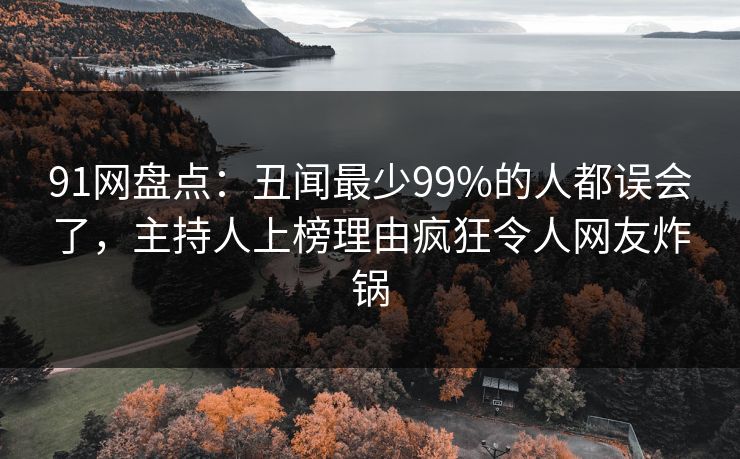 91网盘点：丑闻最少99%的人都误会了，主持人上榜理由疯狂令人网友炸锅