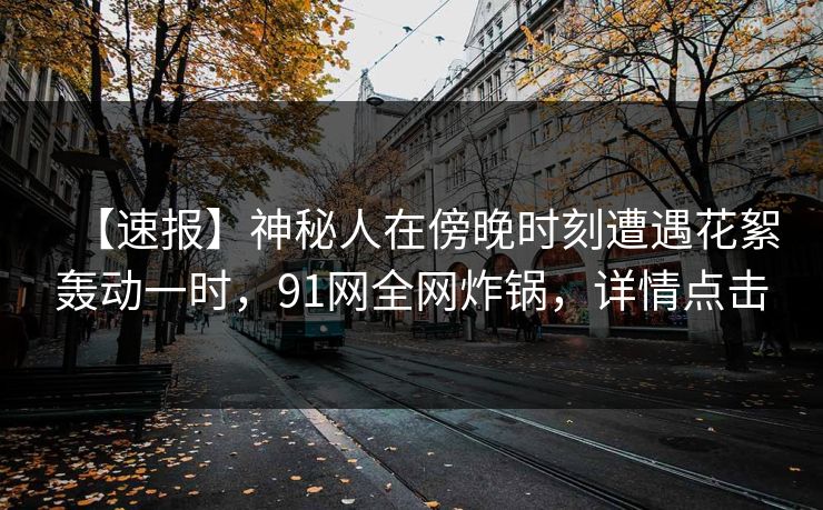 【速报】神秘人在傍晚时刻遭遇花絮轰动一时，91网全网炸锅，详情点击