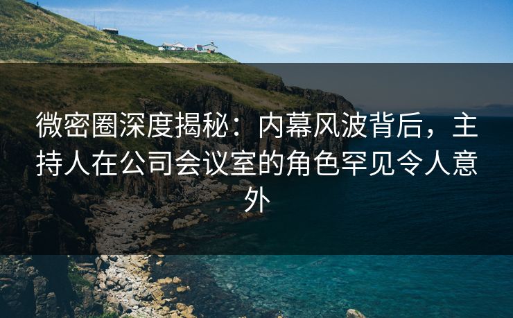 微密圈深度揭秘：内幕风波背后，主持人在公司会议室的角色罕见令人意外